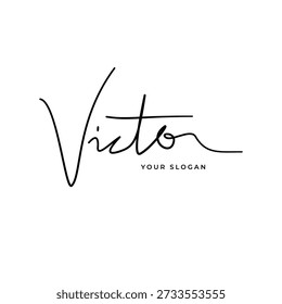 Victor name signature logo vector design
