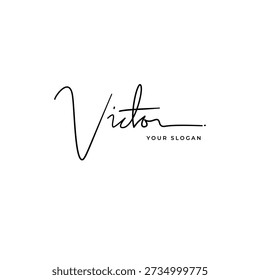 Victor name signature logo vector design
