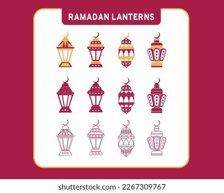 Victor Ramadan Kareem. Ramadan lanterns, holidays and occasions for designs and backgrounds