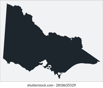 Victoria, AU, Australia map. Just a simple border map. Shape of the state. Plain boundary outline. Vector illustration.