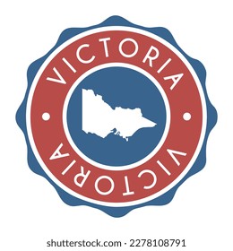 Victoria, Australia Badge Map Vector Seal Vector Sign. National Symbol Country Stamp Design Icon Label. 