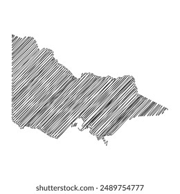 Victoria Australia states thread map line vector illustration