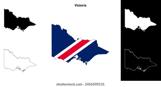 Victoria Blank Outline Map Set