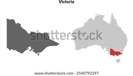 Victoria blank outline map set