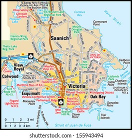 Victoria, British Columbia area map