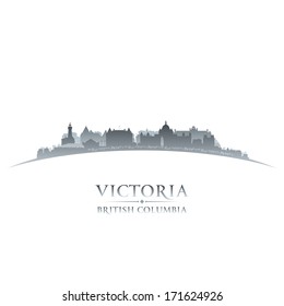 Victoria British Columbia Canada City Skyline Silhouette. Vector Illustration