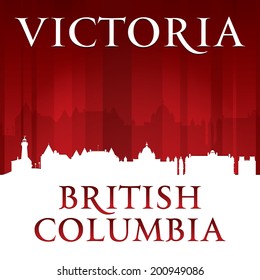 Victoria British Columbia Canada city skyline silhouette. Vector illustration