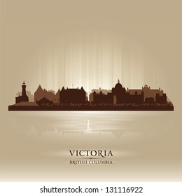 Victoria British Columbia skyline city silhouette. Vector illustration