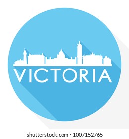 Victoria Canada America Flat Icon Skyline Silhouette Design City Vector Art Famous Buildings