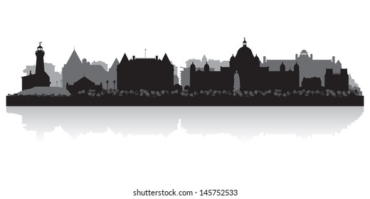 Victoria Canada City Skyline Silhouette Vector Illustration