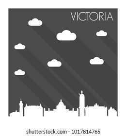 Victoria Canada Flat Skyline City Flyer Design