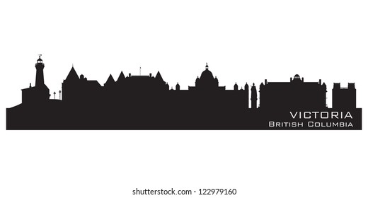 Victoria, Canada Skyline. Detailed Silhouette. Vector Illustration