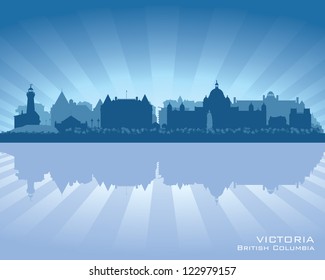 Victoria, Canada Skyline With Reflection In Water