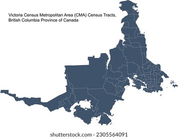 Victoria Census Metropolitan Area (CMA) Census Tracts, British Columbia Province of Canada in 2021