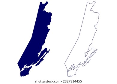 Victoria County (Canada, Nova Scotia Province, North America) map vector illustration, scribble sketch Victoria map