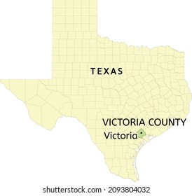 Victoria County and city of Victoria location on Texas state map