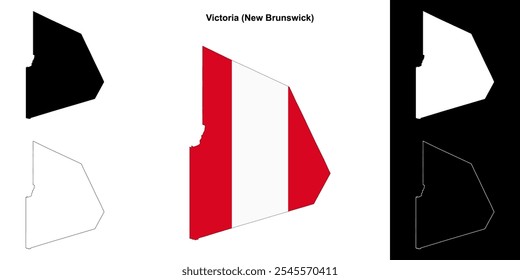 Victoria county (New Brunswick) outline map set