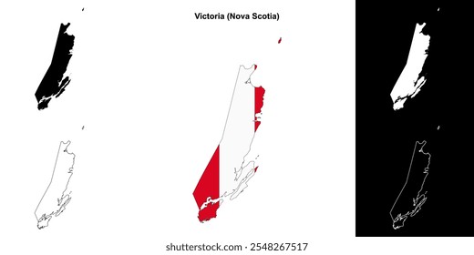 Victoria county (Nova Scotia) outline map set