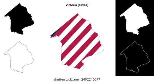 Victoria County (Texas) outline map set