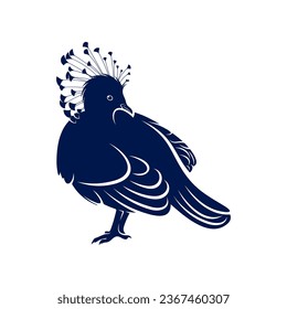 Victoria crowned pigeon design vector illustration. Victoria crowned pigeon Silhouette. Bird design template.