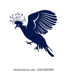 Victoria crowned pigeon design vector illustration. Victoria crowned pigeon Silhouette. Bird design template.