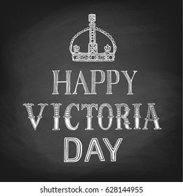 Victoria Day background with lettering and crown