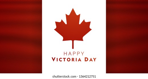 Victoria Day in Canada Vector Illustration, realistic rippling canadian flag