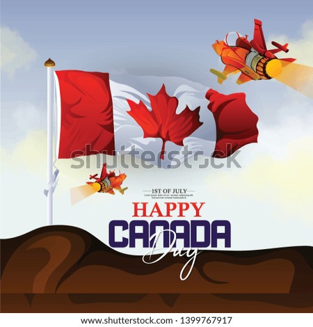 Victoria Day in Canada Day Vector Illustration, realistic rippling   canadian flag with maple leaf