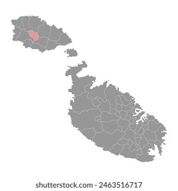 Victoria District map, administrative division of Malta. Vector illustration.