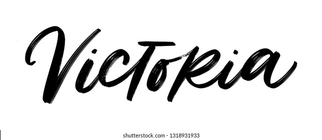 VICTORIA. ENGLISH HAND LETTERING NAME 