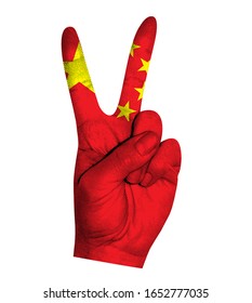 viktorianische Fingergestalt mit Vektorillustration der chinesischen Flagge