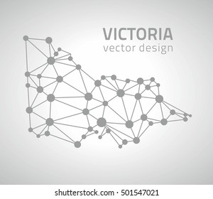 Victoria grey and silver vector contour triangle perspective map