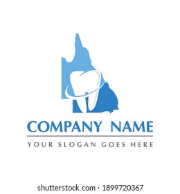 victoria map and teeth dental care symbol logo vector