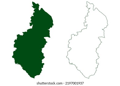 Victoria municipality (Free and Sovereign State of Guanajuato, Mexico, United Mexican States) map vector illustration, scribble sketch Victoria map