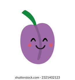 Victoria plum cute character mascot vector design.