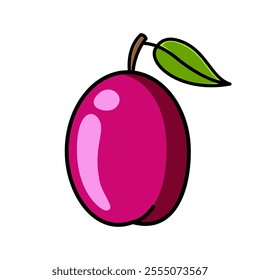 Victoria plum drawing in a simple style. You can use it for children books, web design, posters, campaigns, and many more. 