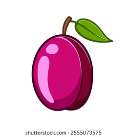 Victoria plum drawing in a simple style. You can use it for children books, web design, posters, campaigns, and many more. 