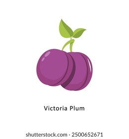 Victoria Plum Vector Flat Icon Design illustration Symbol on White background EPS 10 File