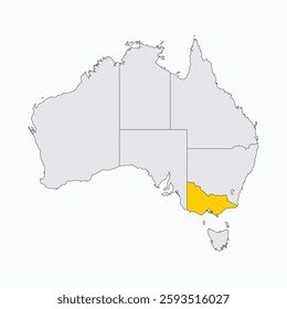 Victoria Region highlighted on Australia map