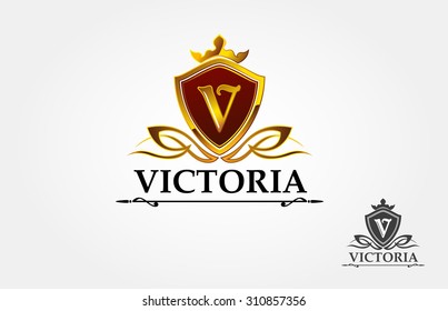 Victoria royal professional crest logo or classic logo template suitable for any kind of business. All image in vector format.