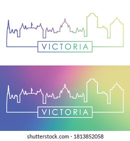 Victoria skyline. Colorful linear style. Editable vector file.