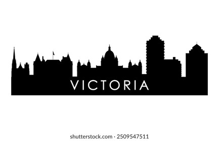 Victoria Skyline Silhouette. Schwarzes viktorianisches Stadtdesign einzeln auf weißem Hintergrund. 