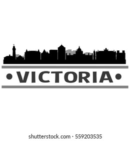 Victoria Skyline Silhouette. Landscape City Design. Vector Cityscape Icon.  