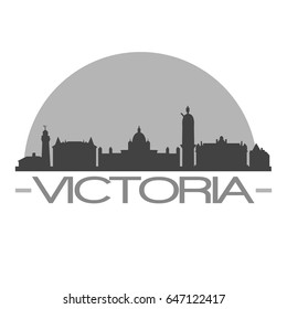 Victoria Skyline Silhouette Skyline Stamp Vector City Design