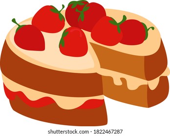 Victoria sponge, illustration, vector on white background