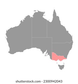 Victoria State Map, state of Australia. Vector Illustration.