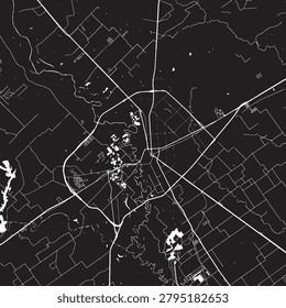Victoria Texas Vector Map, Detailed City Street Map Black and White Minimalist Line Art
