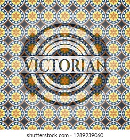 Victorian arabesque emblem background. arabic decoration.