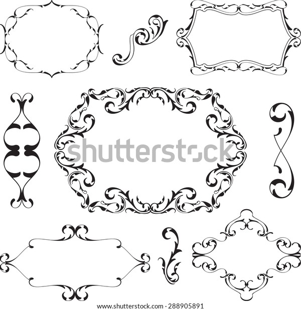 Victorian art design
elements set on
white
