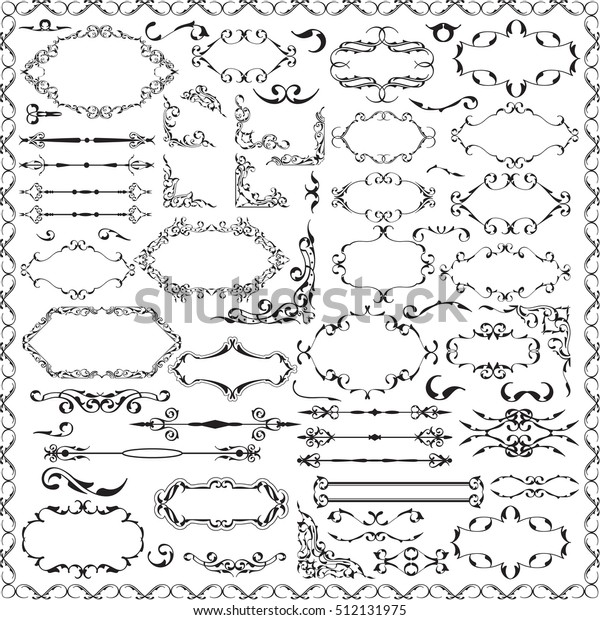 Victorian Art Design Ornate Set On Stock Vector (Royalty Free ...